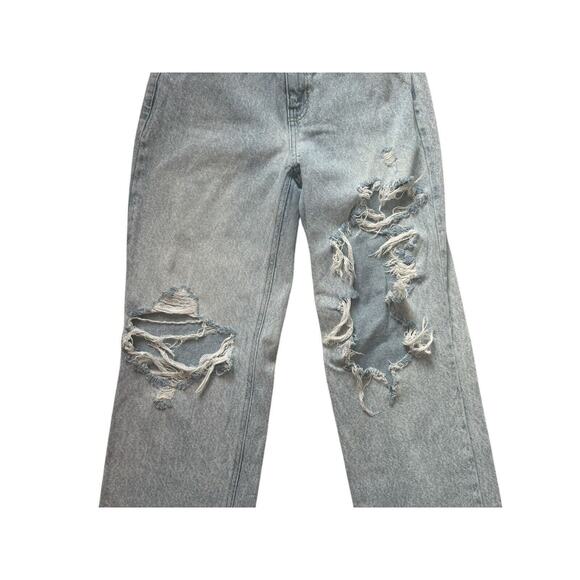 Pac Sun Womens 90s Boyfriend Jeans 26 Light Wash Distressed Denim 100% Cotton - Picture 3 of 6